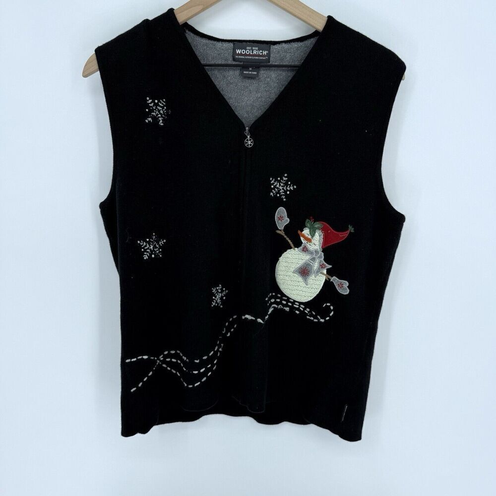 Woolrich Full Zip Christmas Best Snowman VTG Size Medium